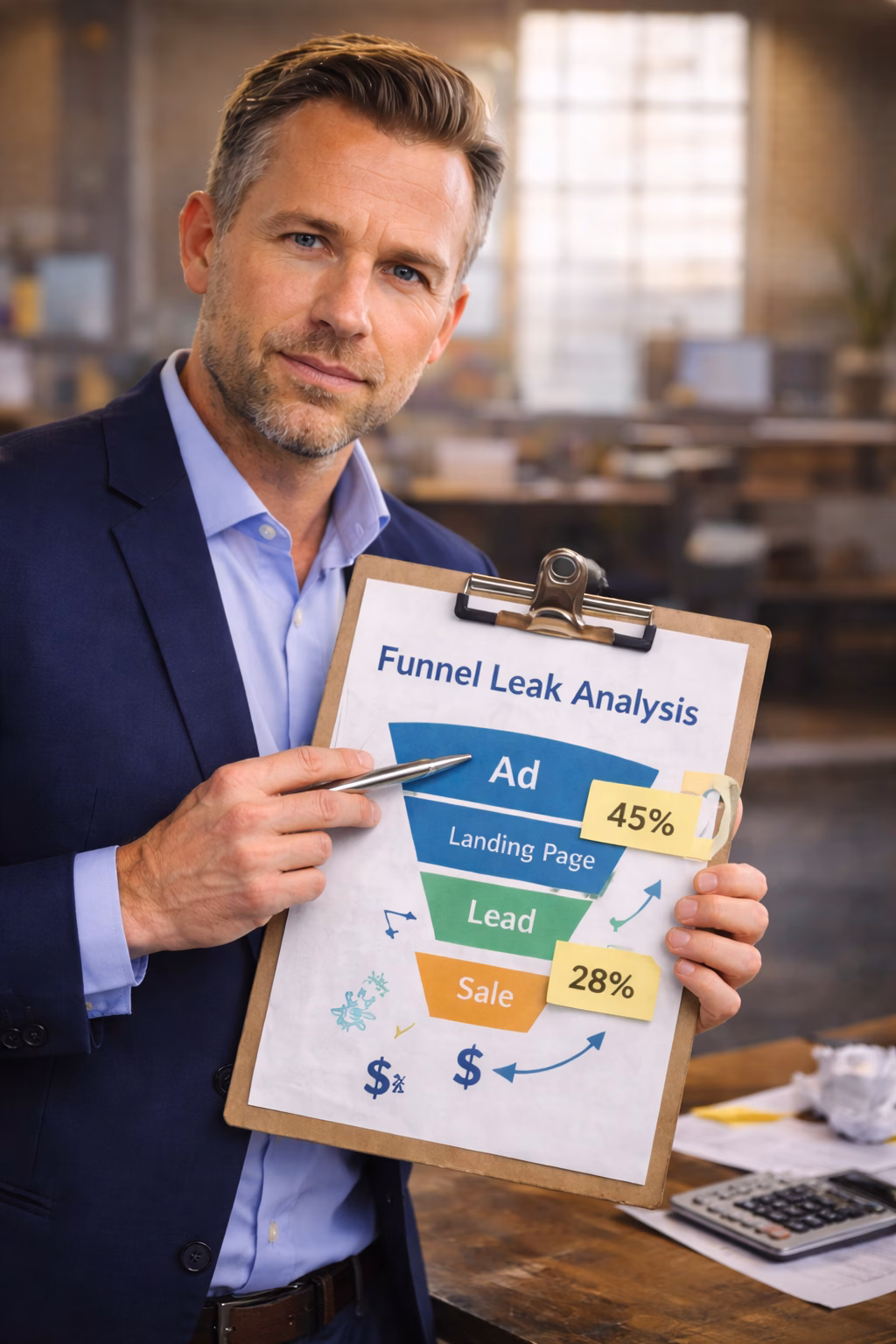 Business man working in analysis